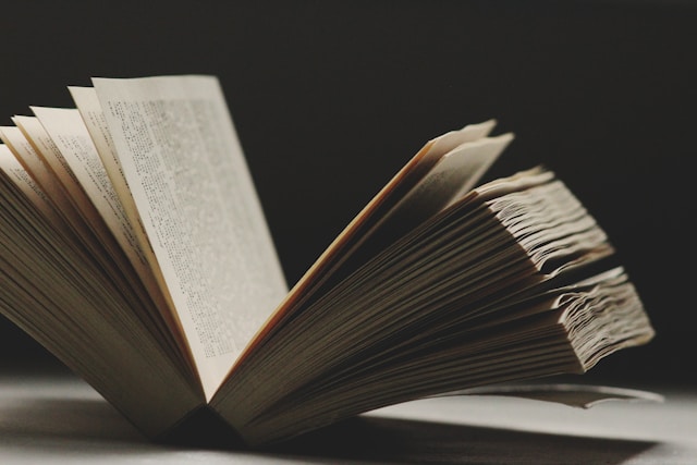 Open book with fanned pages